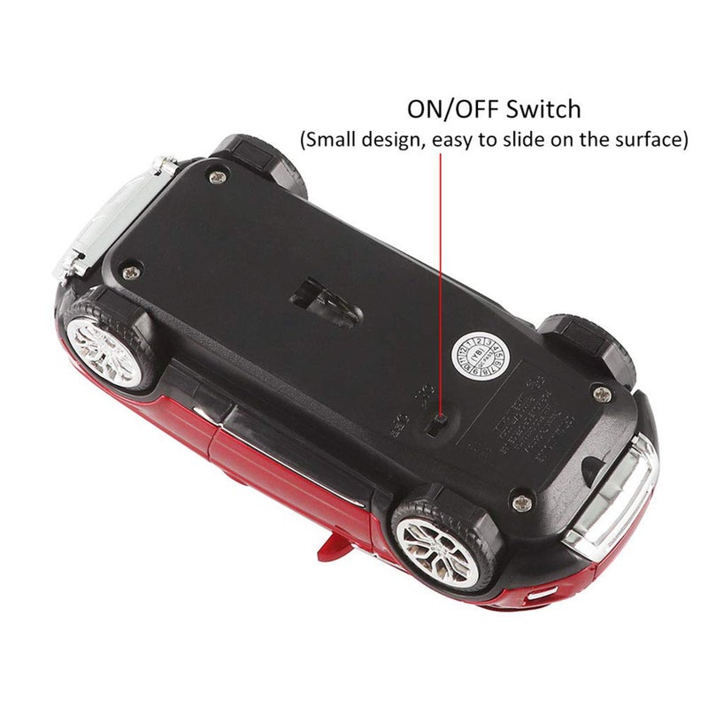 CHUYI Cool SUV Car Shaped Wireless Mouse 1600 DPI Optical Cordless Mice with USB Receiver for Office School Travel for PC Computer Laptop Gift (Red-1 Pack) - Image 5